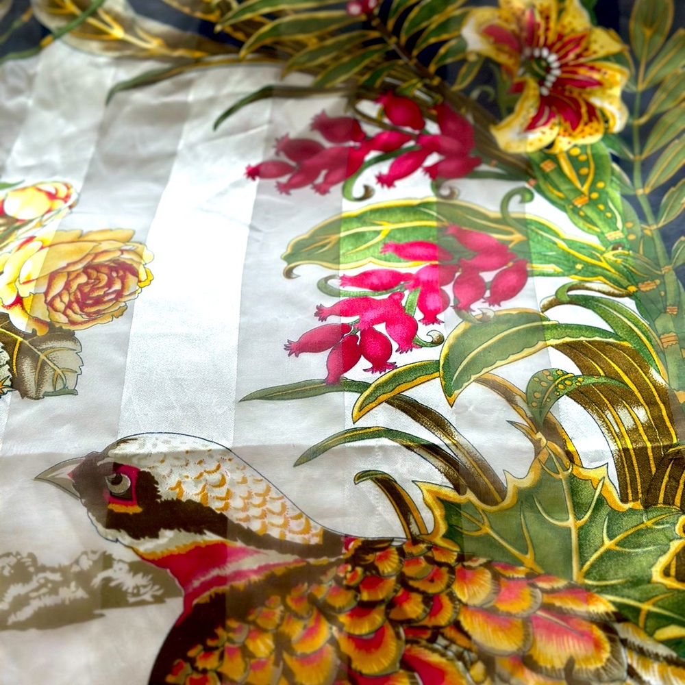 COPY - Multicolor large square wrapping scarf few flaw as is